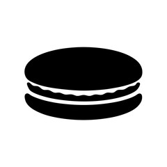 Simple Black Macaron Icon Graphic Dessert Bakery Sweet Treat Pastry Food Image