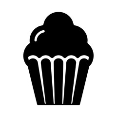 Delicious Sweet Cupcake Dessert Bakery Icon Graphic Design