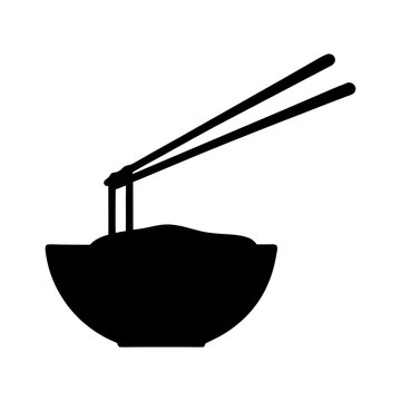 recommend clip art: Silhouette of a Bowl of Noodles with Chopsticks