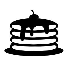 A Delicious Stack of Pancakes Topped with Syrup and a Cherry