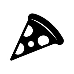 A Simple Black and White Icon of a Single Slice of Pizza