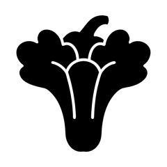 A Black and White Illustration of Bok Choy a Popular Asian Vegetable