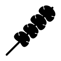 Silhouette of Meatballs on a Skewer Street Food Icon Graphic Design