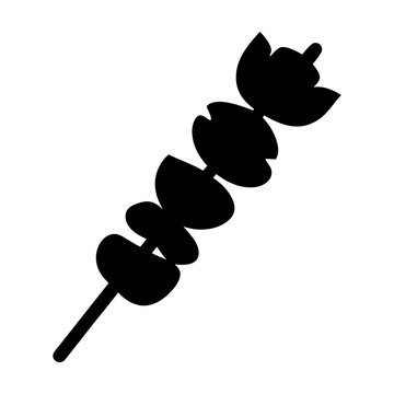 recommend clip art: Silhouette of a Delicious Grilled Food Skewer with Multiple Pieces of Meat or Vegetables