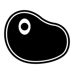 A Simple Black and White Illustration of a Steak Icon Graphic Design