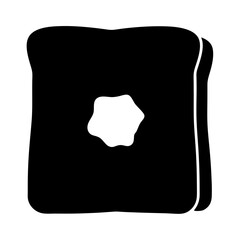 Simple illustration of two slices of bread with butter or spread