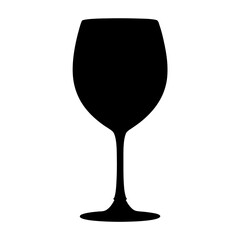 A Black Silhouette of an Elegant Wine Glass Ideal for Wine Tasting or a Formal Event