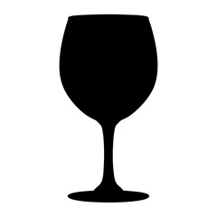 A Black Silhouette of an Elegant Wine Glass Perfect for Wine Tasting