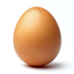 Close-up of a Single Brown Chicken Egg on White Background: A Culinary Delight
