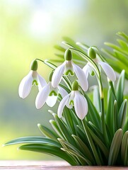 Obraz premium Spring Snowdrops in Garden (1)