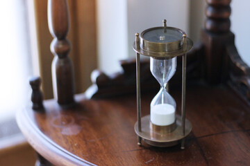 hourglass on the table