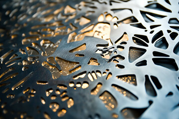 CNC Laser cutting of metal, modern industrial technology.