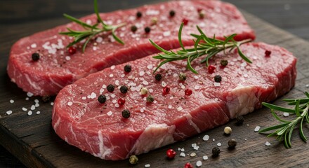 Seasoned Beef Steaks Ready for Grilling
