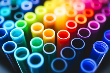 colorful color mixing palette of different color tubes