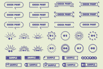 イラスト素材：いろいろなフレーム，見出し，吹き出し