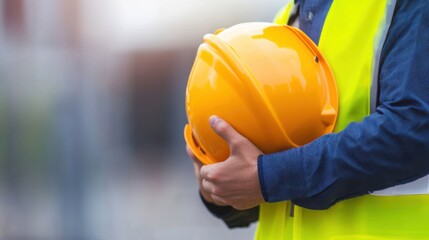 A site manager inspecting safety gear on workers. Featuring safety and compliance
