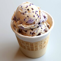 Creamy Lavender Ice Cream in a Waffle Cone: A Sweet Summer Treat