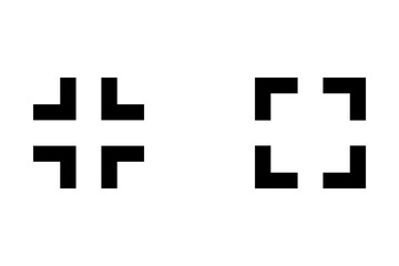 full screen icon. full screen icon. Maximize and minimize. Video size. Screen size. Full screen icon with rounded corners. Vector illustration
