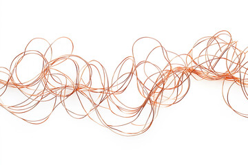 Bronze Copper wire isolated on white background .