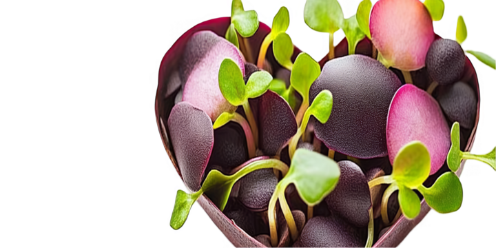 Illustration Of Microgreens Forming Heart Shape In Transparent Background - Powered by Adobe