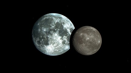 Naklejka premium Lunar Eclipse Moon occulting Mars, space, night, astronomy, science, education