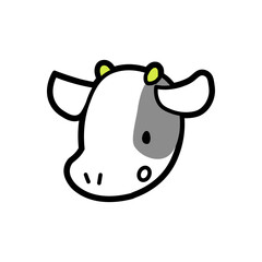 かわいい子牛の驚いた顔。