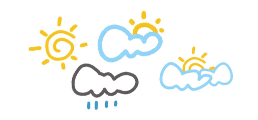cloud set vector design. weather vector. various clouds. various weather. cute cloud design