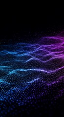 Abstract Data Flow on Dark Screen – AI Visualization