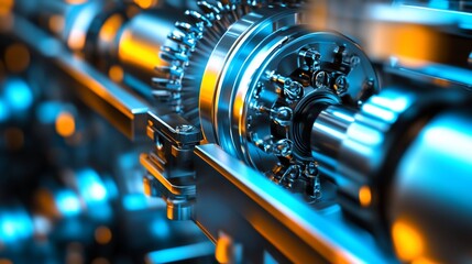 Fototapeta premium Intricate Machinery: A Close-Up of Industrial Precision Engineering