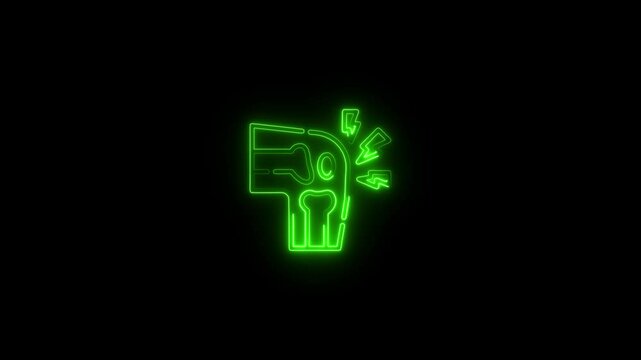 arthritis patient icon , nee Replacement icon neon sign. joint and bone care icon neon sign