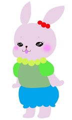 おしゃれなバルーンスカートのうさぎ