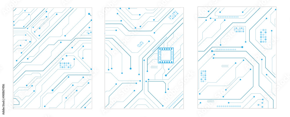 Poster Vector High-tech technology background. Circuit board, Abstract modern digital science technology futuristic circuit board.
