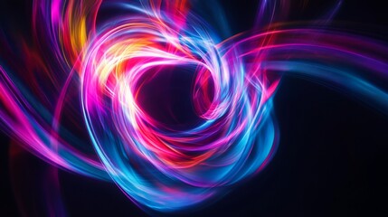 Abstract Swirling Nebula: Vibrant Cosmic Dance of Light and Color