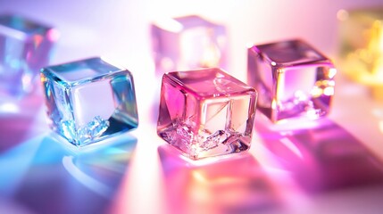 Vibrant Crystal Cubes: A Symphony of Color and Light