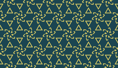 Decorative background with triangles. Curved lines. Vector illustration.
