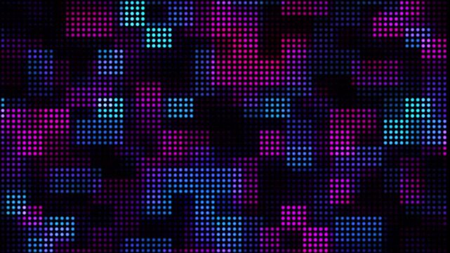 neon digital modern high technology dots flickering isolated on the black background