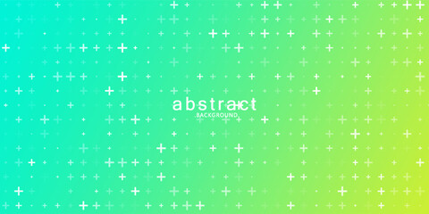 Math Symbol Pattern Plus Green Gradient. Math Design Elements Background. Medical Technology Background. Vector Illustration.