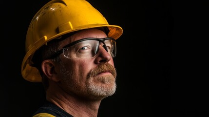 Industrial engineer in safety gear exudes confidence, embodying workplace professionalism and resilience.
