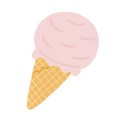 コーンアイスクリーム　ストロベリー
