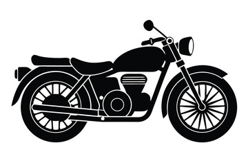 Fototapeta premium Motorcycle Black Silhouette With Transparent Background, Transportation, Retro, Vehicle