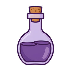 Purple Potion Bottle Illustration