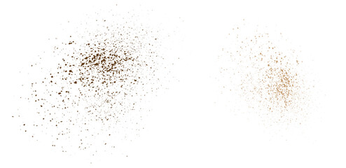 Splash isolated chocolate powder dust particle background illustration