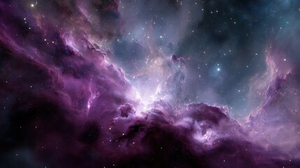 Obraz premium Cosmic nebula, a vibrant display of interstellar clouds.