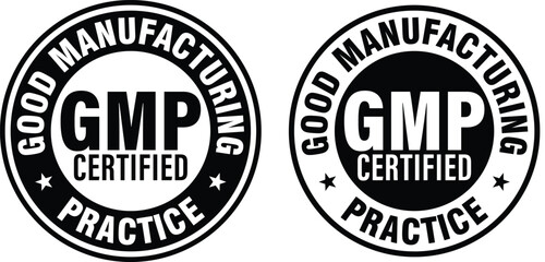 GMP (Good Manufacturing Practice) certified round stamp on white background - Vector, Gmp certified vector stamp isolated on white background, certified round stamp on white background - Vector