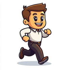 Fototapeta premium Joyful Running Man Cartoon Illustration: A cheerful character design perfect for business or lifestyle projects.