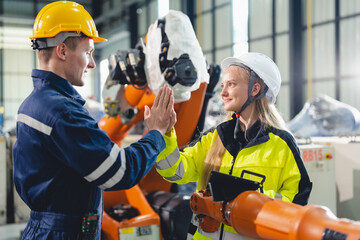 Technician Engineer in Factory, Maintaining and Repairing Robotic Arms Machinery, Ensuring Smooth...