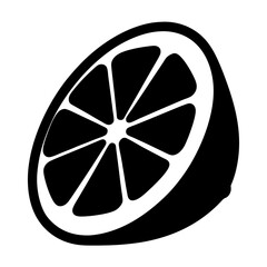 Obraz premium A Simple Black and White Graphic of a Citrus Fruit Slice