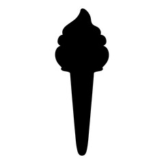 A Delicious Black Silhouette of a Soft Serve Ice Cream Cone