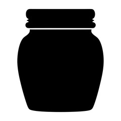 A Simple Black Silhouette of a Glass Jar with a Lid