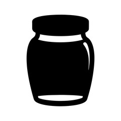 A Simple Black Silhouette of a Glass Jar or Container